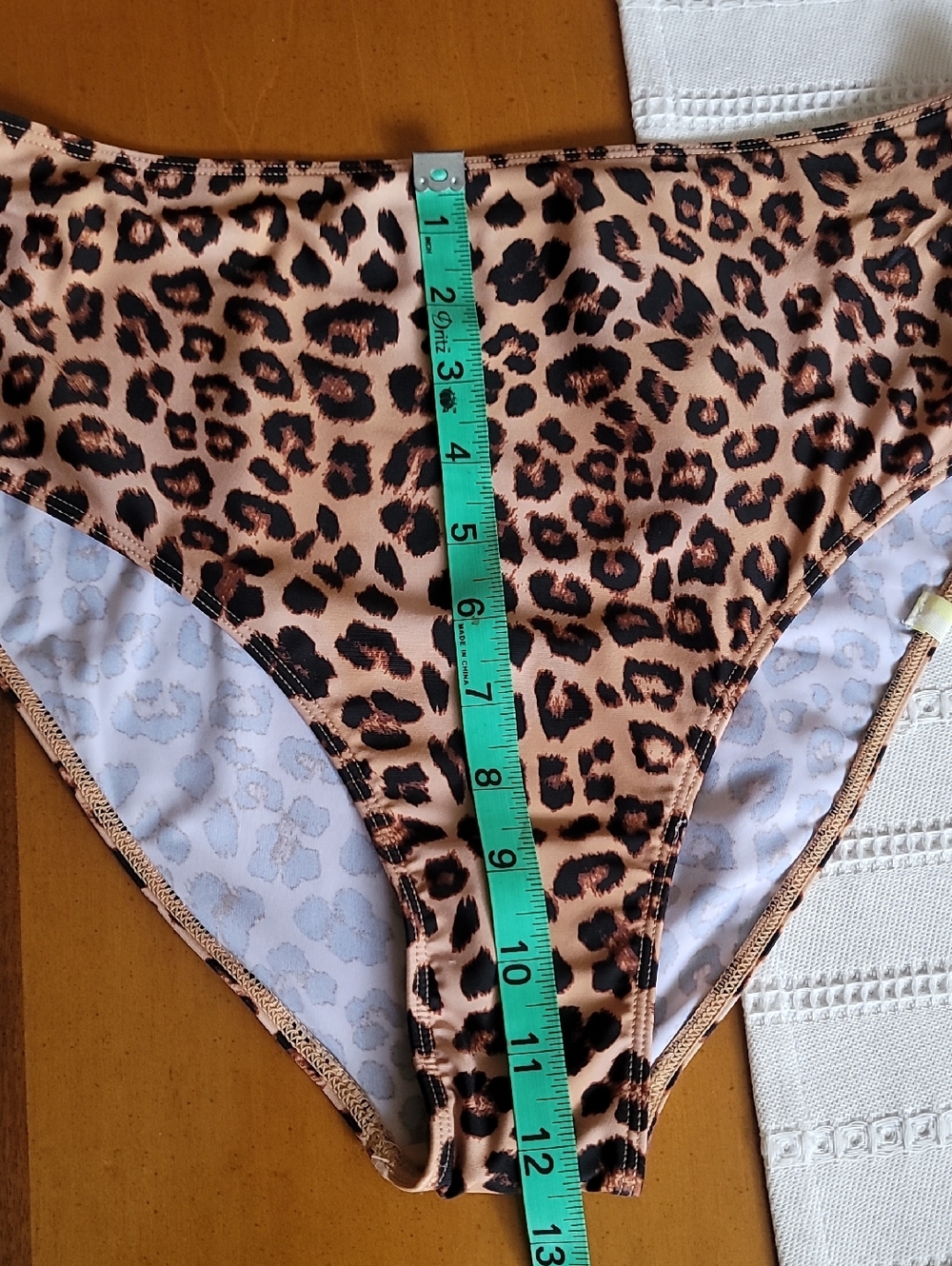 SZ 10 M SUMMERSALT Sunny Day Rash Guard High Leg Mid Rise Bikini Bottom Leopard - Picture 11 of 14